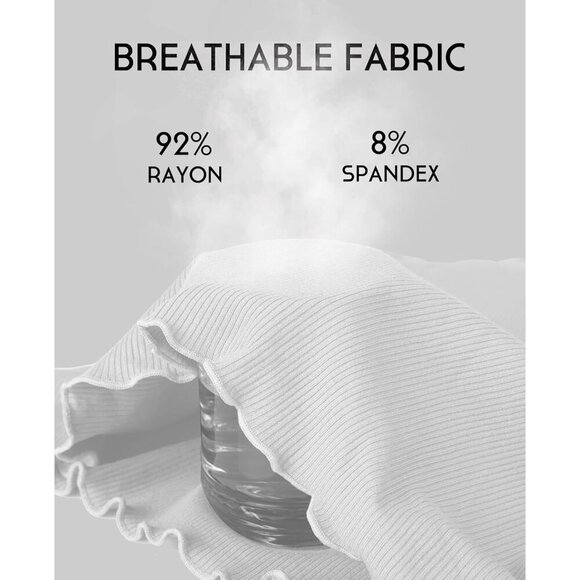 Women Ribbed Tank Top Built-in Padded Bra Lace Adjustable Strap Casual - Picture 6 of 8